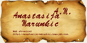 Anastasija Marunkić vizit kartica